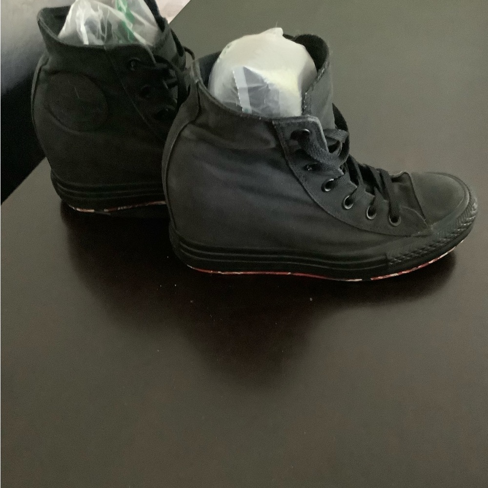 Converse wedge heels all black